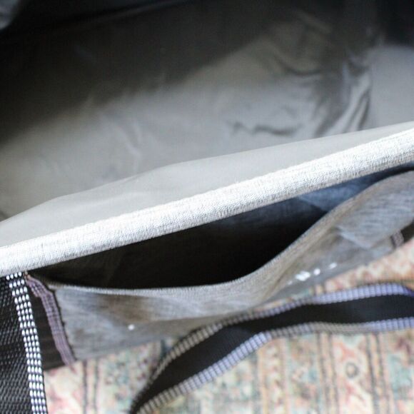 Poshmark Gray Front Pocket Utility Open Double Handle Tote NWOT - Picture 3 of 4